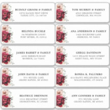 Burgundy Ivory  Blommigt Bröllop Guest Adress