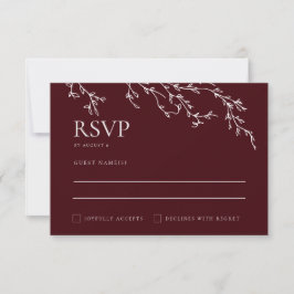 Burgundy & Ivory Botanical Elegant Wedding OSA Kort
