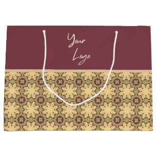 Burgundy Ivory Sage Grönt Business Logotyp Geometr