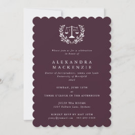 Burgundy JD Law Scales Laurel Wreath Examen Inbjud Inbjudningar