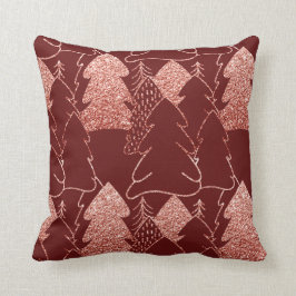 Burgundy julgran vid Finare Glitter Ro Guld Kudde