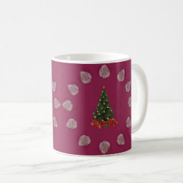 Burgundy-jultemat guld motiv kaffemugg