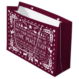 Burgundy Kärlek Peace Joy papel picado jul jul