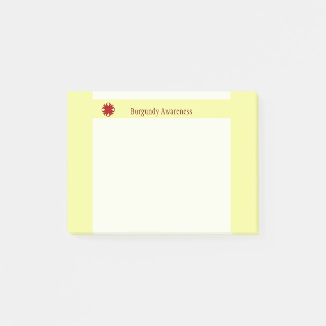 Burgundy Klöver Ribbon av Kenneth Yoncich Post-it Block (Framsida)