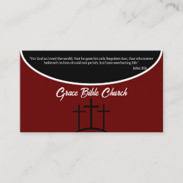 Burgundy Kor Pastor eller Deacon Church Visitkort