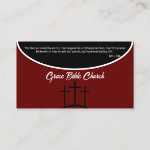 Burgundy Kor Pastor eller Deacon Church Visitkort