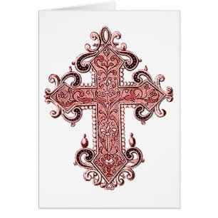 Burgundy Kor Vintage Art Fully-Anpassade Card Hälsningskort