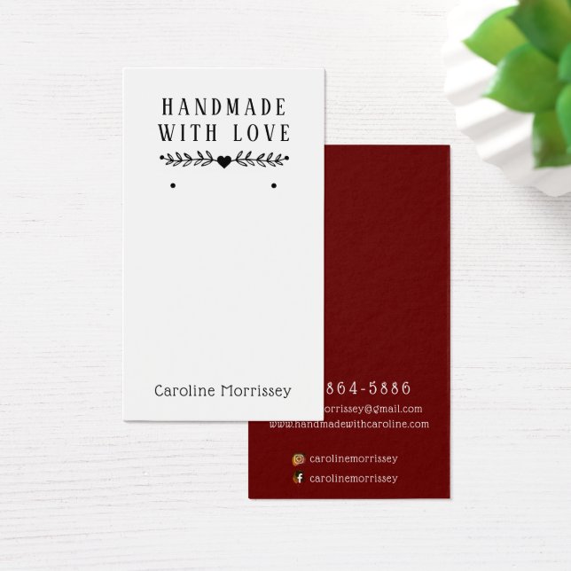 Burgundy-kort för enkel judeparation Visning Visitkort (Skivbord)