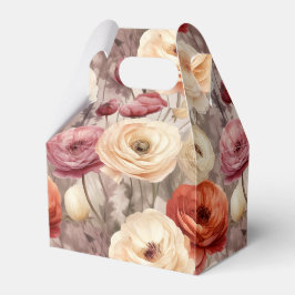 Burgundy Kräm Vårblommor Bröllop Presentaskar