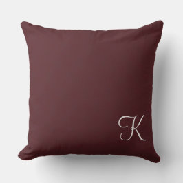 Burgundy läderMonogram Kudde