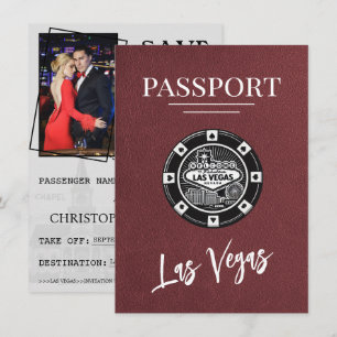 Burgundy Las Vegas-passet sparar datumet Spara Datumet