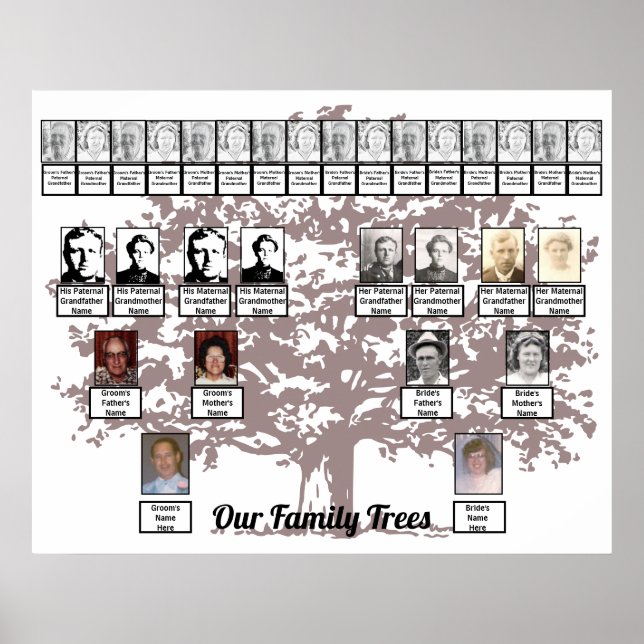 Burgundy Leafage Träd 2 Family Träd Poster (Framsidan)