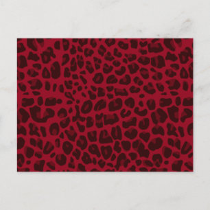 Burgundy leopard print mönster vykort