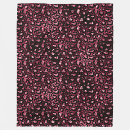 Burgundy Leopard Skriv ut Glitter Fleecefilt