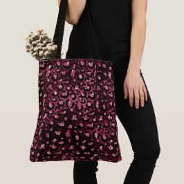 Burgundy Leopard Skriv ut Glitter Tygkasse