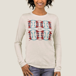 Burgundy Light Blue Lariles Southwest Art T Shirt