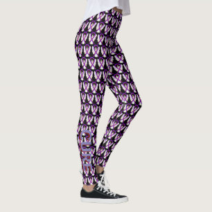Burgundy & Lila Awareness Ribbon Angel Leggings