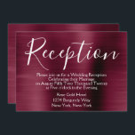 Burgundy Lila bröllop - mottagning Inbjudningar<br><div class="desc">Lila Burgundy Faux Brushed Metall Elegant Reception Card för en Bröllopsfest efter. Det här Cranberry Marsala-bröllopskortet kan anpassas så att det inkluderar ditt meddelande och mottagningen party adress. Mottagningskortet är en del av samlingen Burgundy Bröllop. Kontakta designern om du vill ha ytterligare anpassade objekt.</div>
