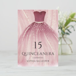 Burgundy Lila Sjöjungfru Dress Quinceanera Party Inbjudningar