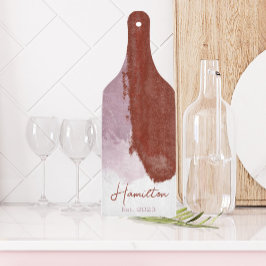 Burgundy Lila Watercolor Monogram Etablerad