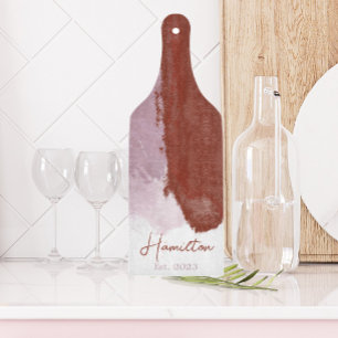 Burgundy Lila Watercolor Monogram Etablerad
