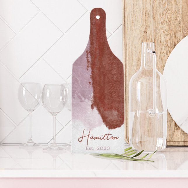 Burgundy Lila Watercolor Monogram Etablerad (Skapare uppladdad)