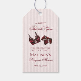 Burgundy Lingerie Shower Bachelorette Bridal Favor Presentetikett