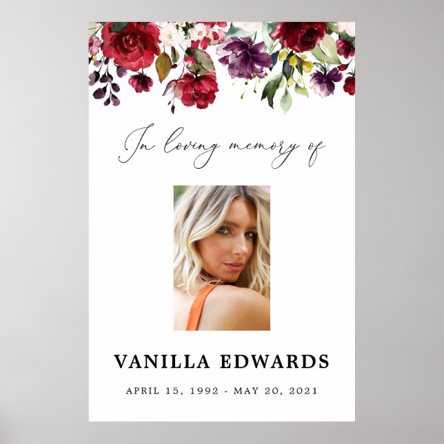 Burgundy Livstecken, Fotoskylt Poster (Framsidan)