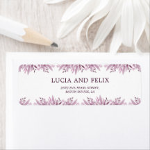 Burgundy Löv Bröllop Returadress