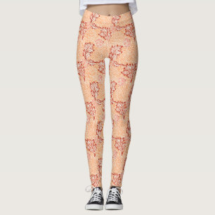Burgundy Löv Mönster Leggings