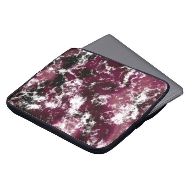 Burgundy Marble Abstrakt Laptop Fodral (Framsida topp)