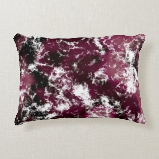 Burgundy Marble Abstrakt Prydnadskudde (Framsidan)