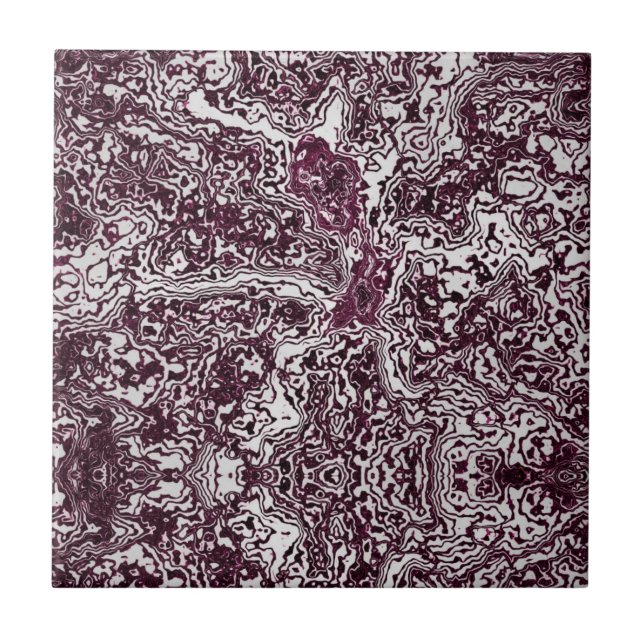 Burgundy Marble Stone Graffiti Kakelplatta (Framsidan)