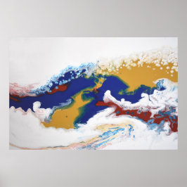 Burgundy Marin Fluid Marmor Akryl Konst Abstrakt Poster