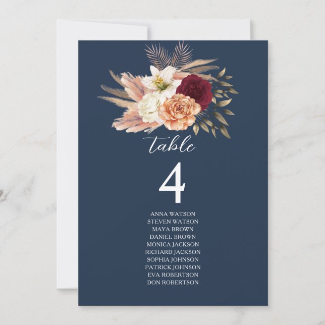 Burgundy Marinblå Bröllopsstolar (Framsida)