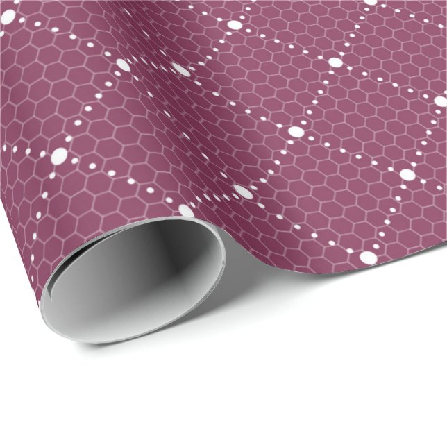 Burgundy Maroon Fintvätt Snöre White Elegant Presentpapper (Rullad Hörn)