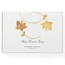 Burgundy Maroon Guld Blommigt Bröllop White