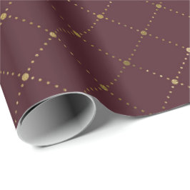 Burgundy Maroon Guld Crystals Grill Geometry Glam Presentpapper