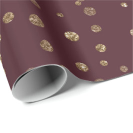 Burgundy Maroon Guld Rand Crystals Confetti Presentpapper