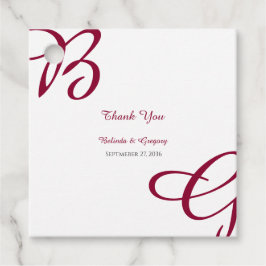 Burgundy Maroon Initialer höstblomma hösten hösten Gåvor Etiketter