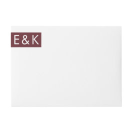 Burgundy Maroon Modern Bold Big Monogram Bröllop Etikettband