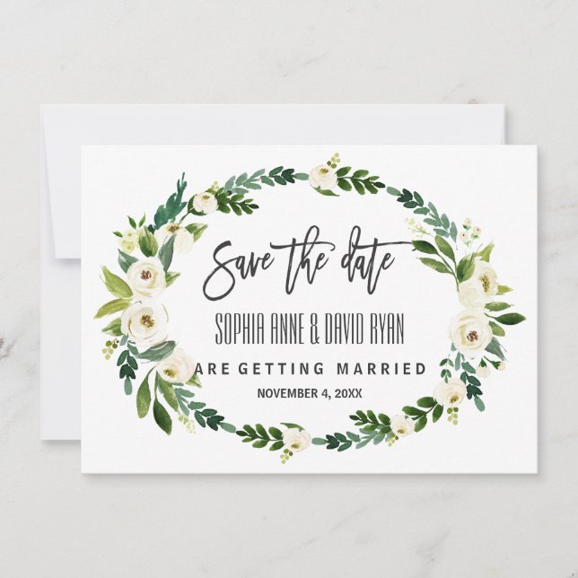 Burgundy Marsala Blommig Handskriven Spara Datum Spara Datumet (Framsida)