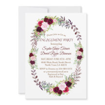 Burgundy Marsala Blommigt Förlovningsfest för andn