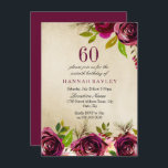 Burgundy Marsala Blommigt Guld 60:e födelsedagen I Inbjudningar<br><div class="desc">Burgundy Marsala Blommigt Guld 60:e födelsedagen Inbjudan Se matchande samling i nisch och nest store BeSnygg elegant burgundy blommor. Perfekt med handmålad vattenfärg för möhippan</div>