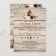 Burgundy Marsala Blommigt Lantern Rehearsal Middag