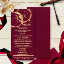Burgundy Marsala Guld Vin Stain Menu