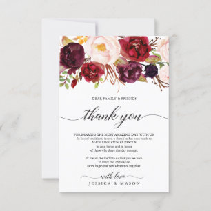 Burgundy Marsala i stället för förmånskort Meddelande