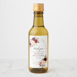 Burgundy Marsala Mini Vin Flaska Vinetikett