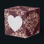 Burgundy - Marsala och Ro Guld Damask Wedding Presentaskar<br><div class="desc">Vintage burgundy (marsala) och faux foil ro guld-dammkomans bröllopsbox som ska åtfölja samlingen nedan.</div>