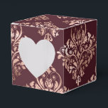 Burgundy - Marsala och Ro Guld Damask Wedding Presentaskar<br><div class="desc">Vintage burgundy (marsala) och faux foil ro guld-dammkomans bröllopsbox som ska åtfölja samlingen nedan.</div>